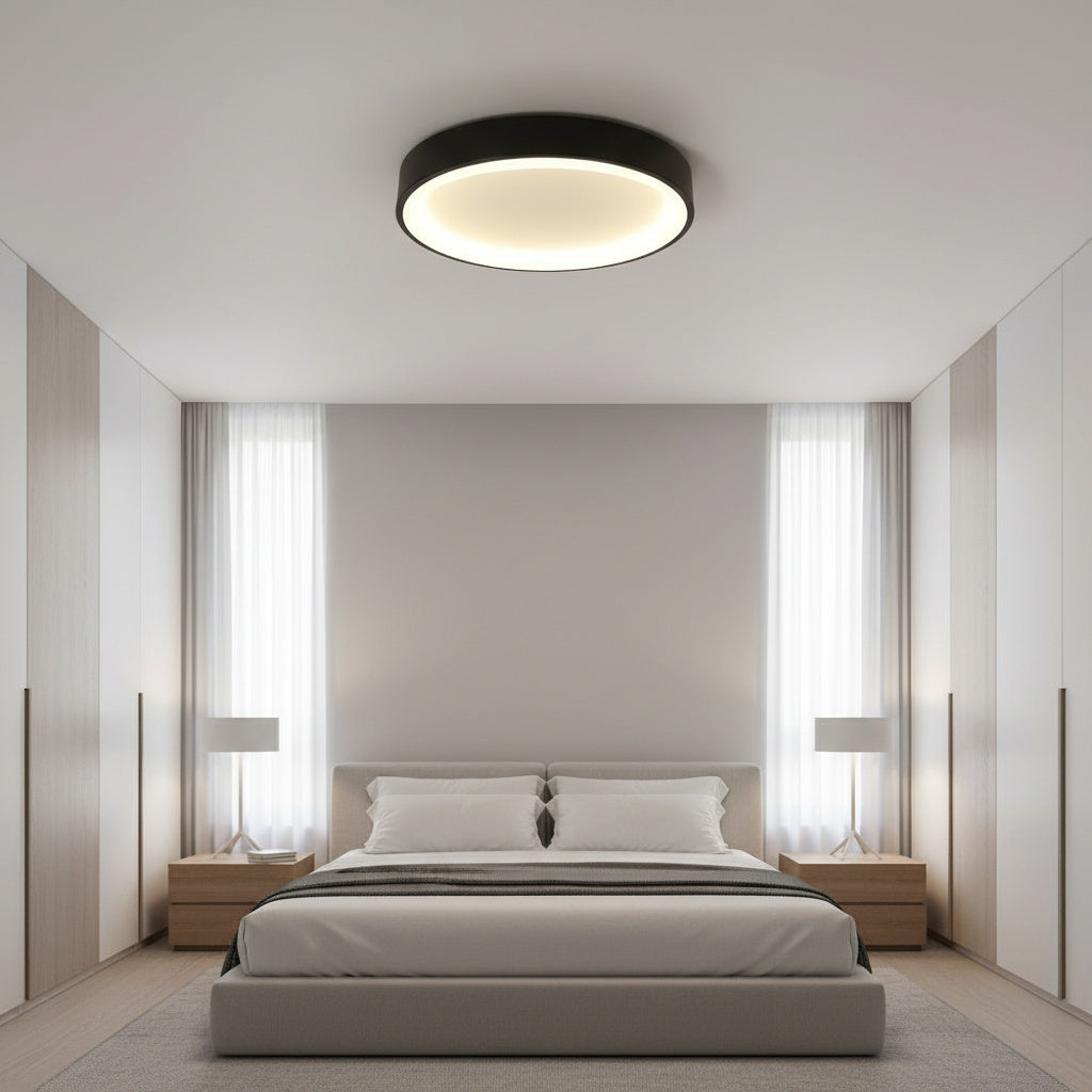 Plafoniera LED LIND Neagra Rotunda 60CM Lumina Rece Echivalent 400W