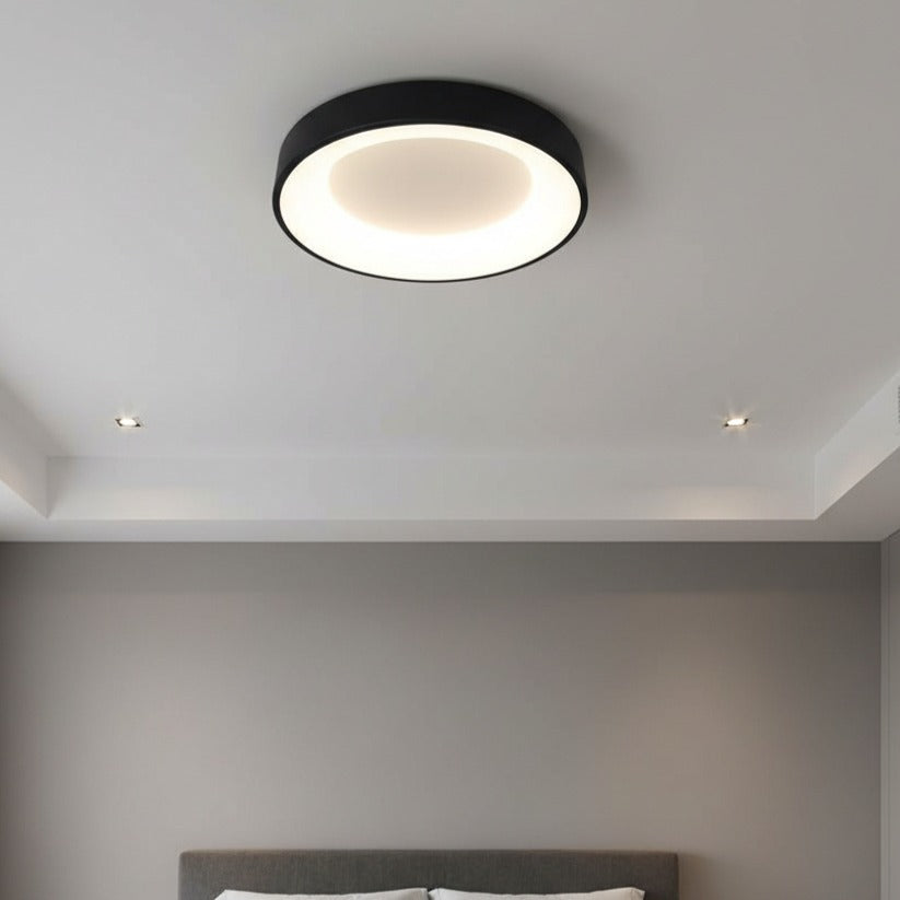 Plafoniera LED LIND Neagra Rotunda 48CM Lumina Rece Echivalent 300W
