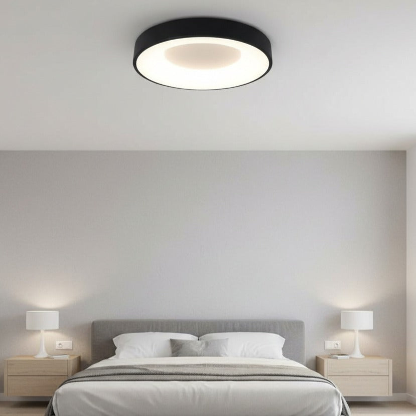 Plafoniera LED LIND Neagra Rotunda 38CM Lumina Rece Echivalent 250W