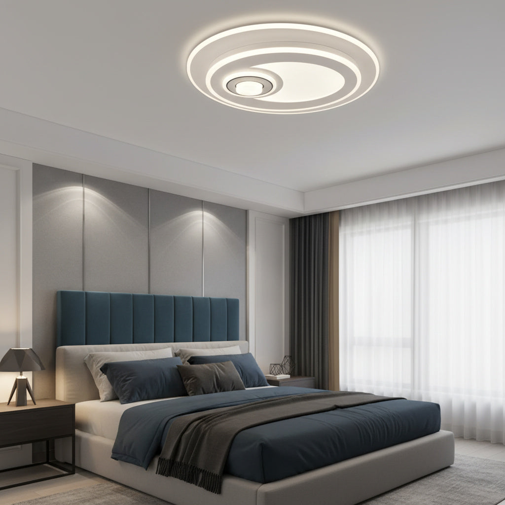 LUSTRA LED YURO Oval White Echivalent 350W Telecomanda