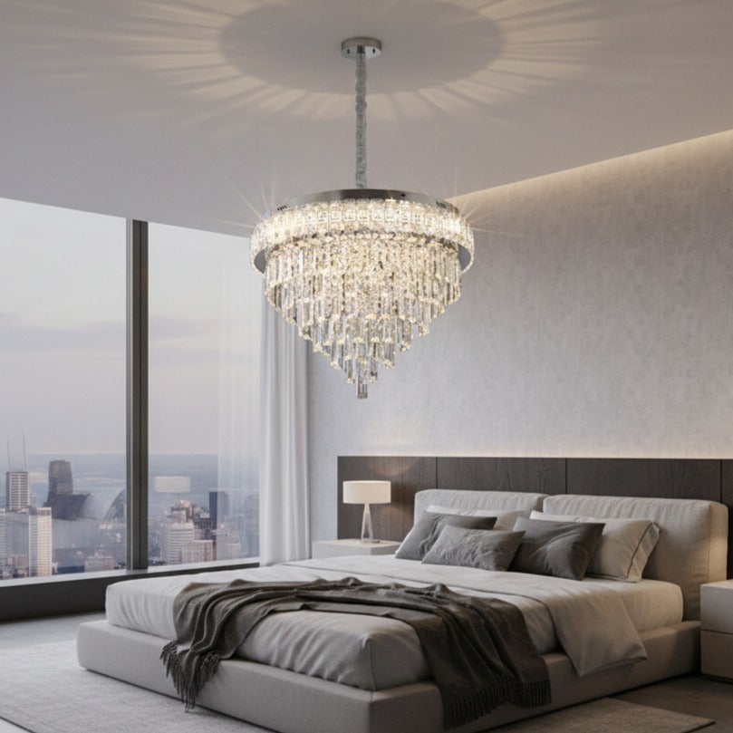 Candelabru LED VERSA Cristal Silver ⌀30CM Echivalent 200W