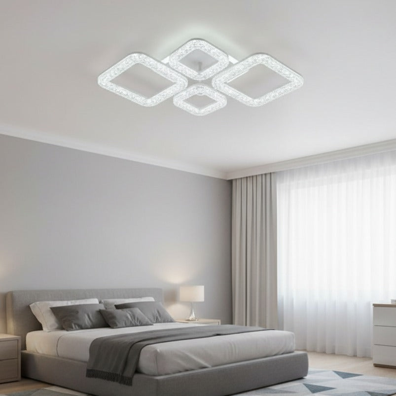 Lustra LED Sparkle 4 Squares RGB Echivalent 400W Telecomanda