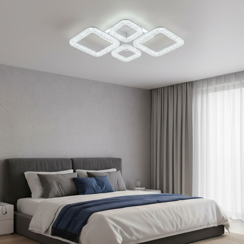 Lustra LED Sparkle 4 Squares RGB Echivalent 400W Telecomanda