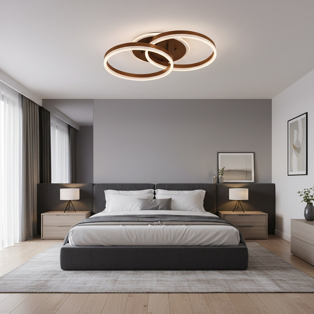 Lustra LED Beauty Brown 1+1 Circle Echivalent 400W Telecomanda