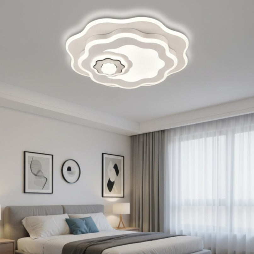 LUSTRA LED YURO Flower White Echivalent 350W Telecomanda