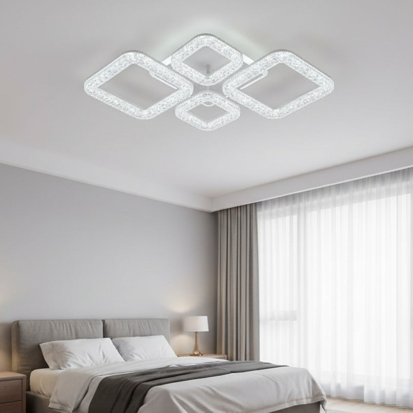 Lustra LED Sparkle 4 Squares RGB Echivalent 400W Telecomanda