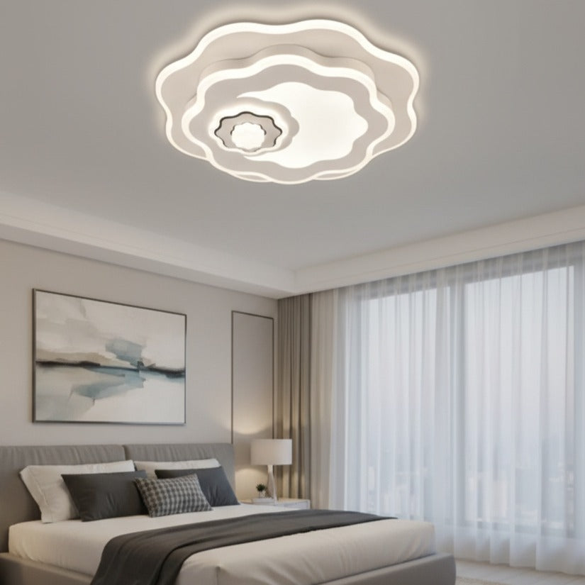 LUSTRA LED YURO Flower White Echivalent 350W Telecomanda