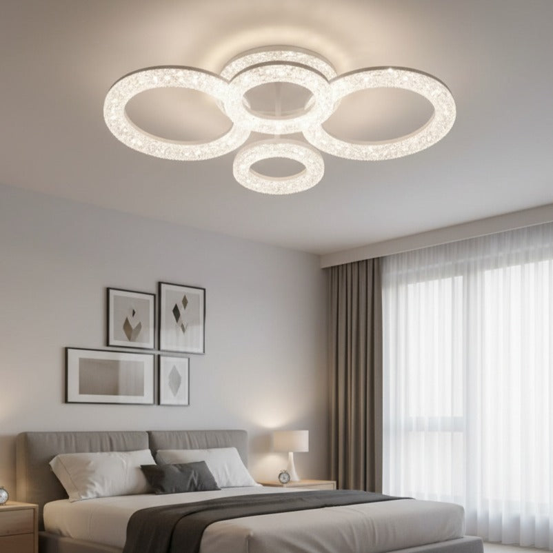 Lustra LED Sparkle 4 Circles RGB Echivalent 400W Telecomanda