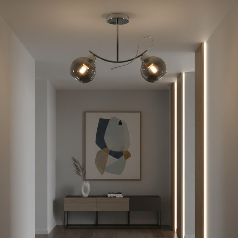 Lustra Connor Abajur Argintiu 2xE27 Silver