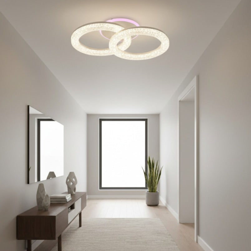 Lustra LED Sparkle 2 Circles RGB Echivalent 250W Telecomanda