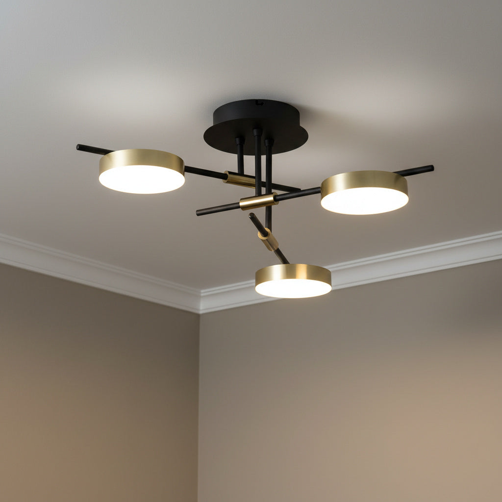 Lustra LED Kara Gold & Black Lumina Calda Echivalent 200W