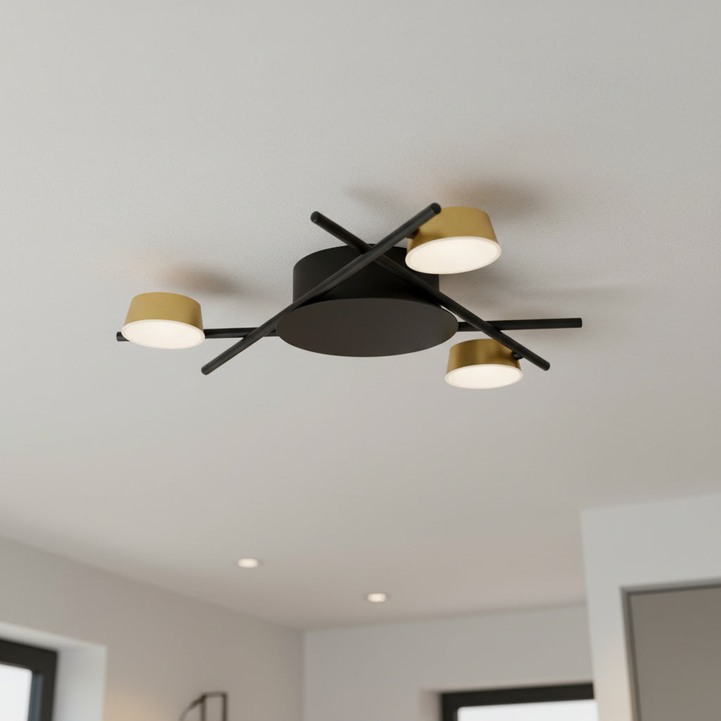 Lustra LED Kira Gold & Black Lumina Calda Echivalent 100W