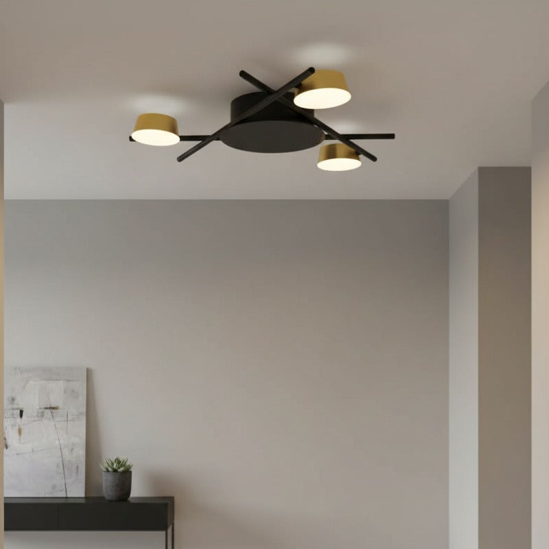 Lustra LED Kira Gold & Black Lumina Calda Echivalent 100W