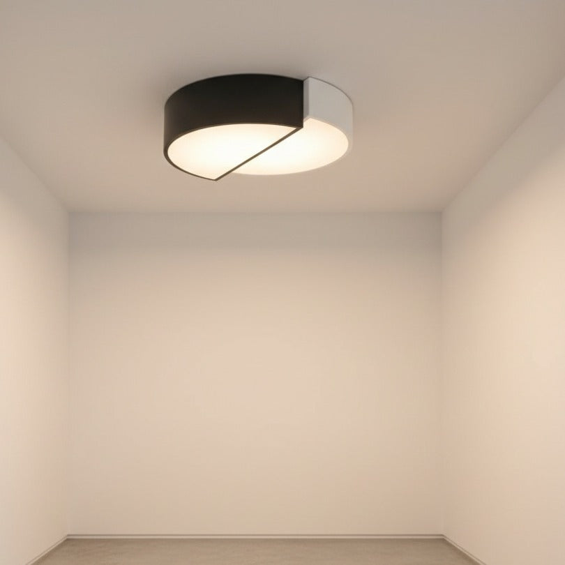 Lustra LED Half White & Black 42CM Echivalent 200W