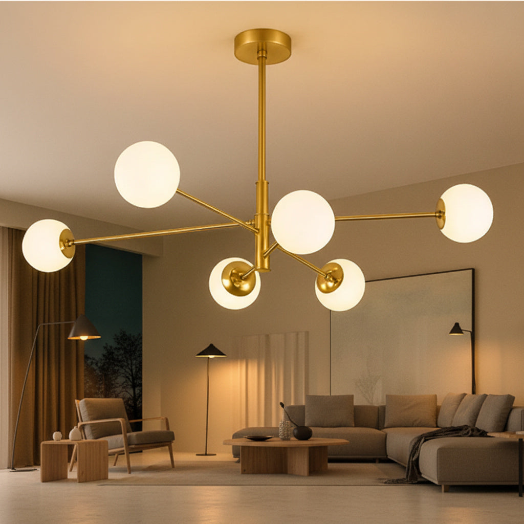 Lustra Suspendata SLACO Gold Abajur MAT