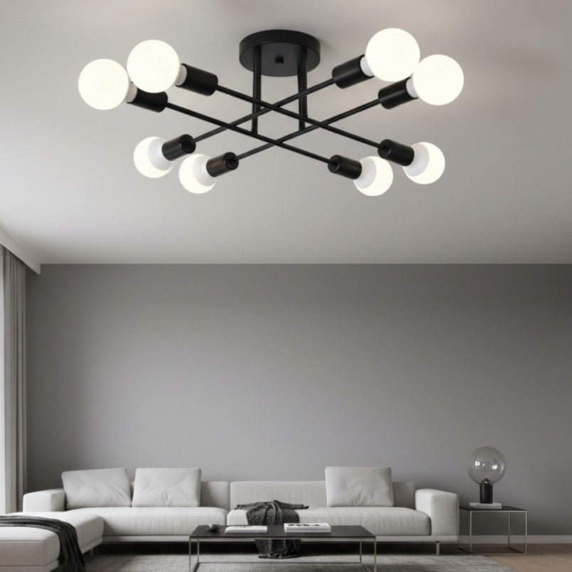 Lustra MEDEO Black Abajur MAT