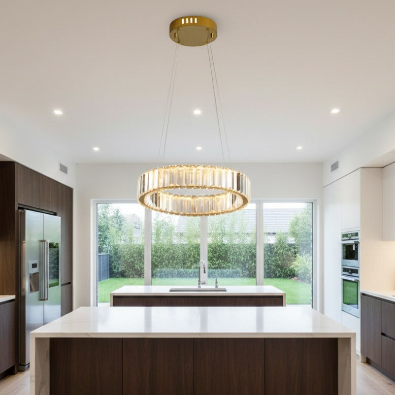 Candelabru LED Cristal REGAL GOLD 1 Segment 40CM Telecomanda