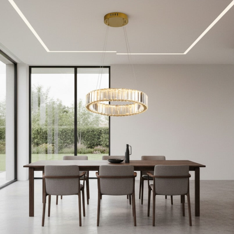 Candelabru LED Cristal REGAL GOLD 1 Segment 40CM Telecomanda