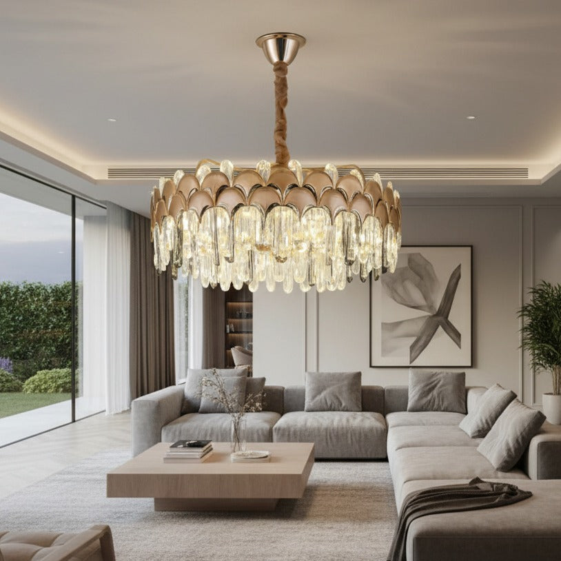 Candelabru LED Cristal FREGO Gold 60CM Echivalent 1200W