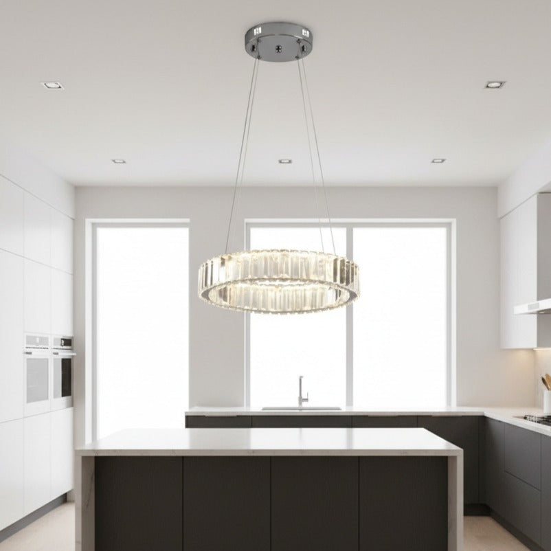 Candelabru LED Cristal REGAL Silver 1 Segment 40CM Telecomanda