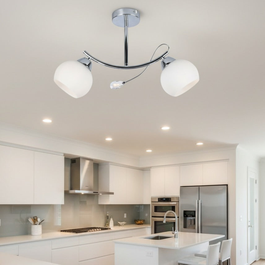 Lustra Connor Abajur Alb 2xE27 Silver