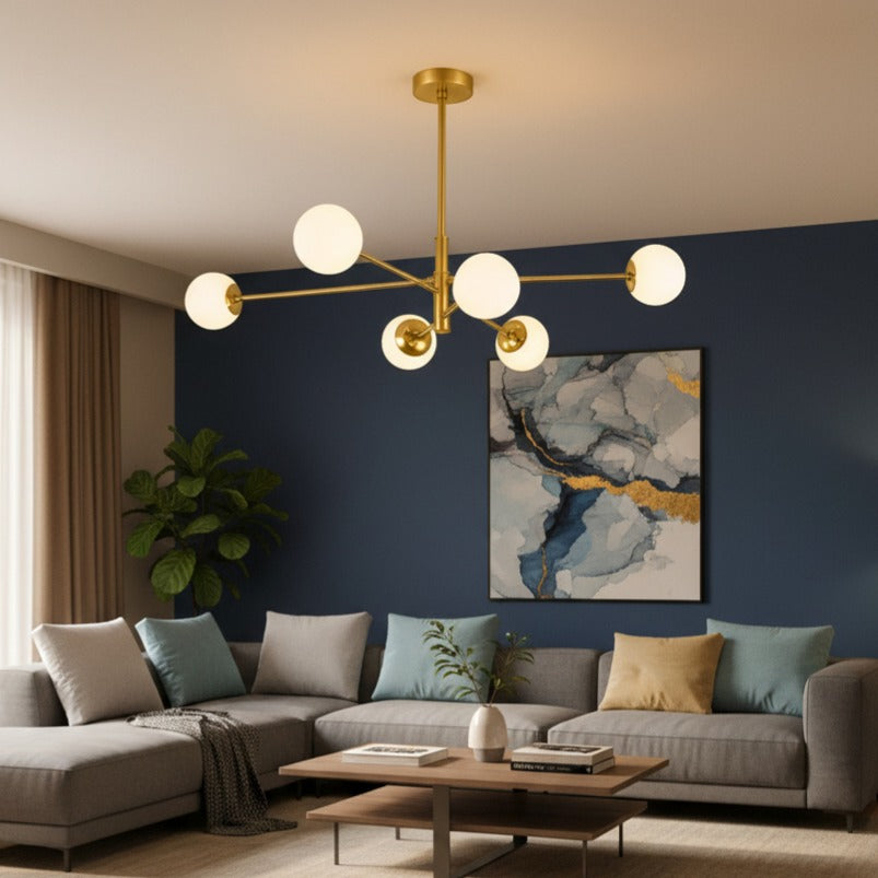 Lustra Suspendata SLACO Gold Abajur MAT