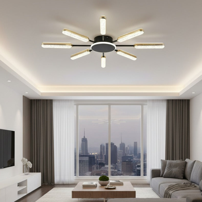 Lustra Mini YOLLO Black & Gold Echivalent 650W Telecomanda