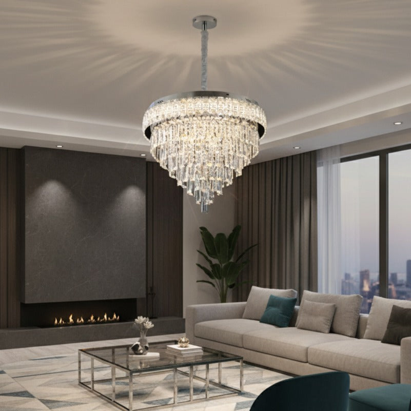 Candelabru LED VERSA Cristal Silver ⌀60CM Echivalent 400W