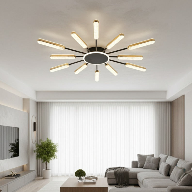 Lustra Maxi YOLLO Black & Gold Echivalent 950W Telecomanda