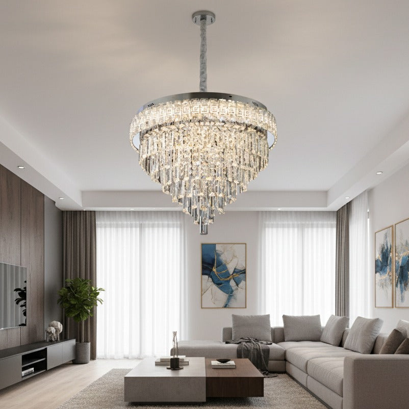 Candelabru LED VERSA Cristal Silver ⌀60CM Echivalent 400W