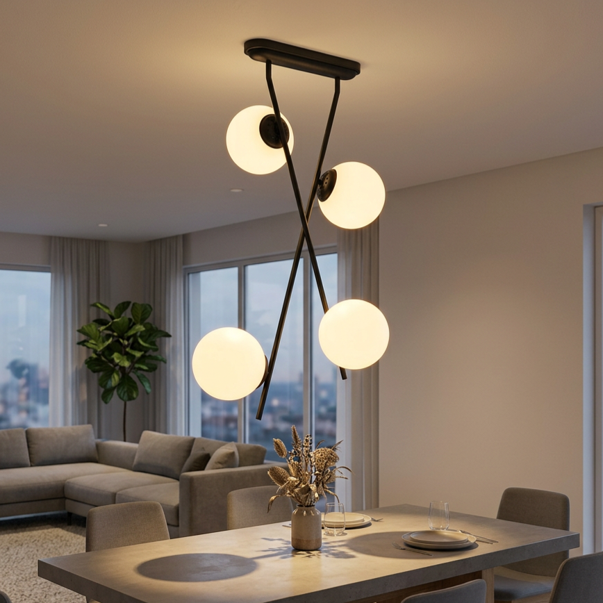 Lustra Inter Black Premium 4xE14