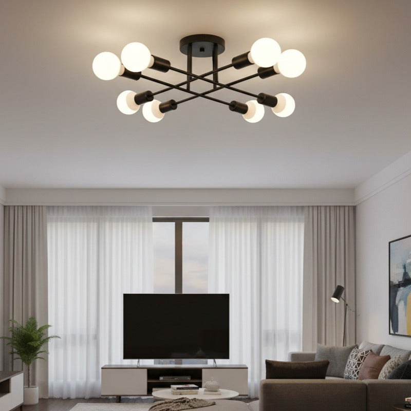 Lustra MEDEO Black Abajur MAT