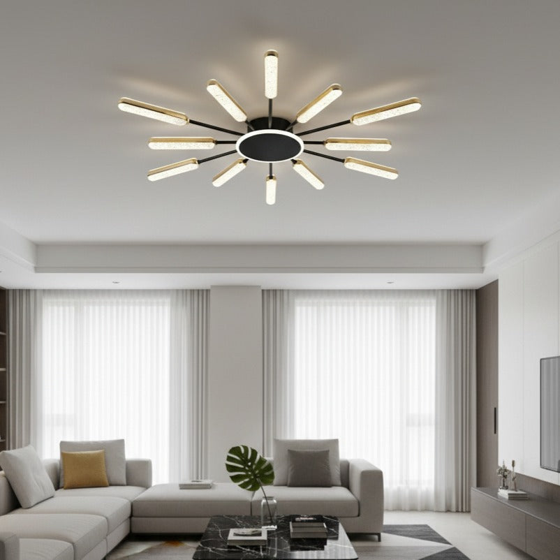 Lustra Maxi YOLLO Black & Gold Echivalent 950W Telecomanda