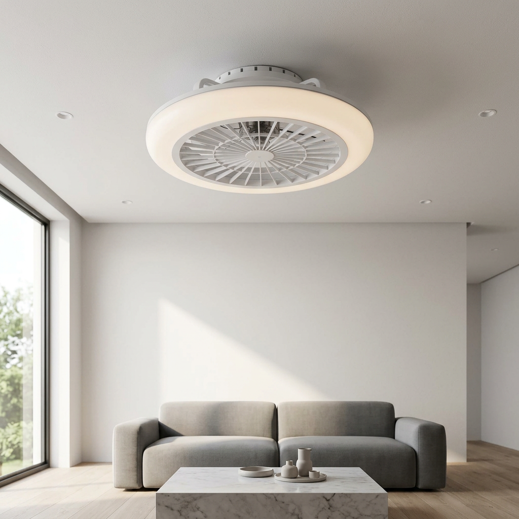 Lustra LED ORSO White cu Ventilator Echivalent 300W Telecomanda