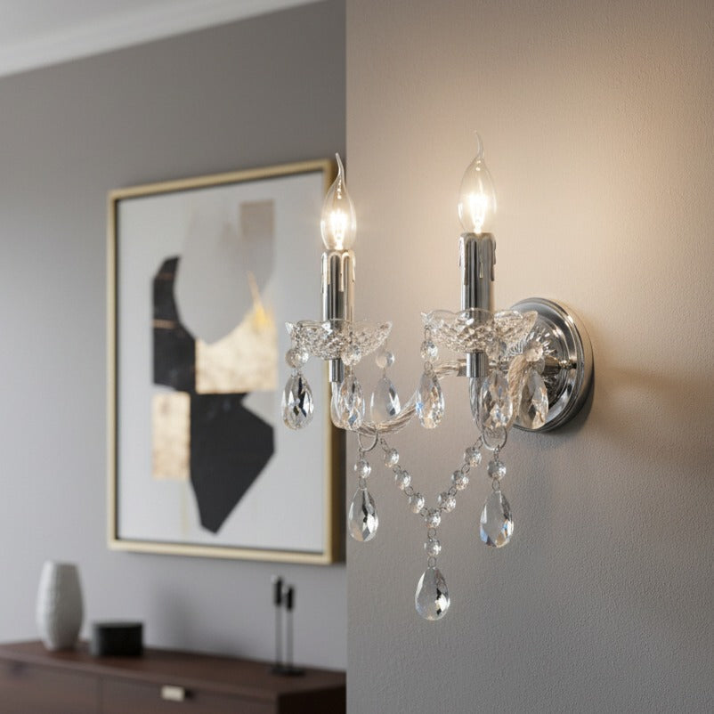 Aplica Cristal Luster Silver