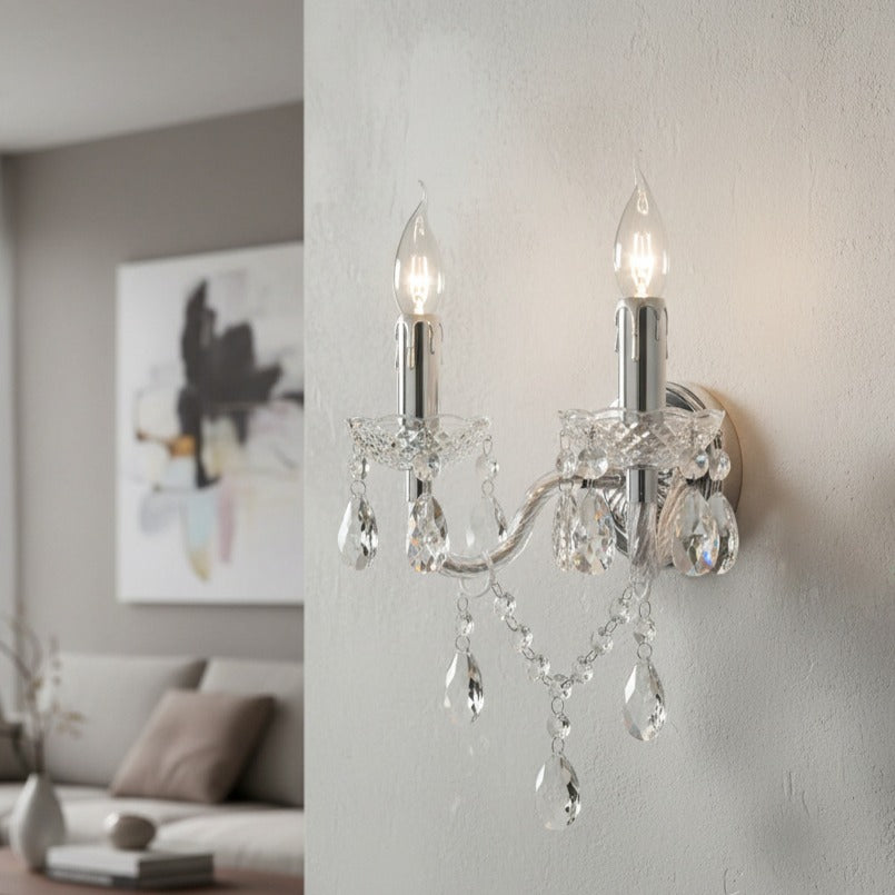 Aplica Cristal Luster Silver