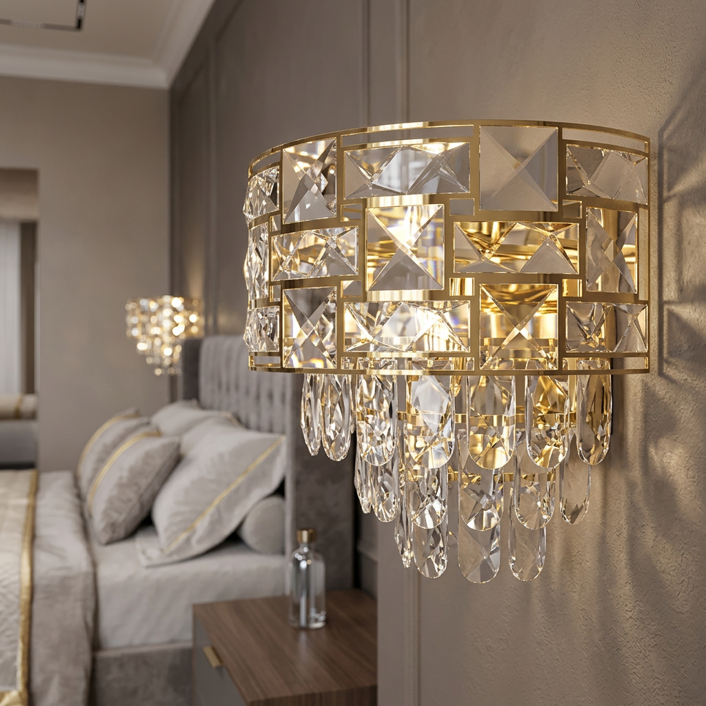 Aplica Cristal Luxuria Gold Premium 2xE14