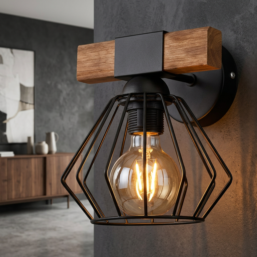 Aplica Perete Ulf Black Wood Premium