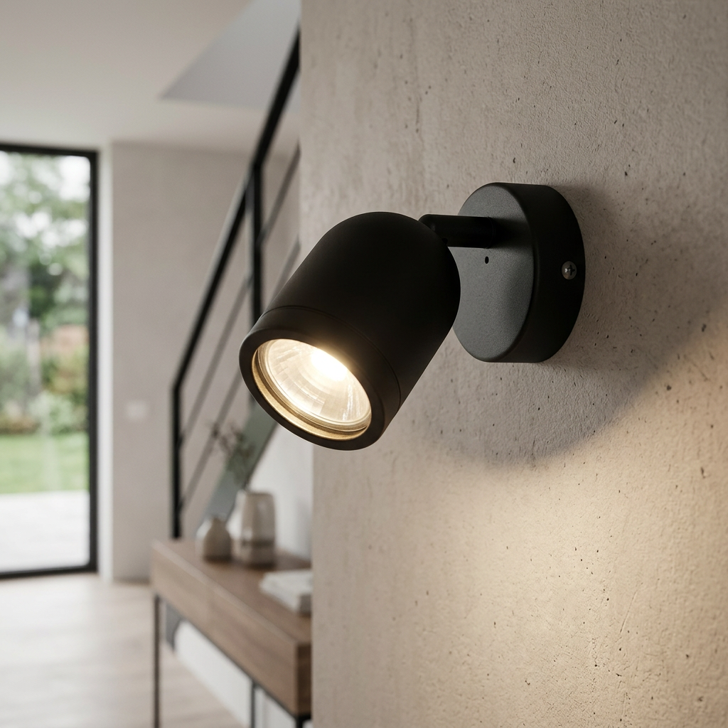 Aplica Porter Black Premium cu Spot Reglabil IP44