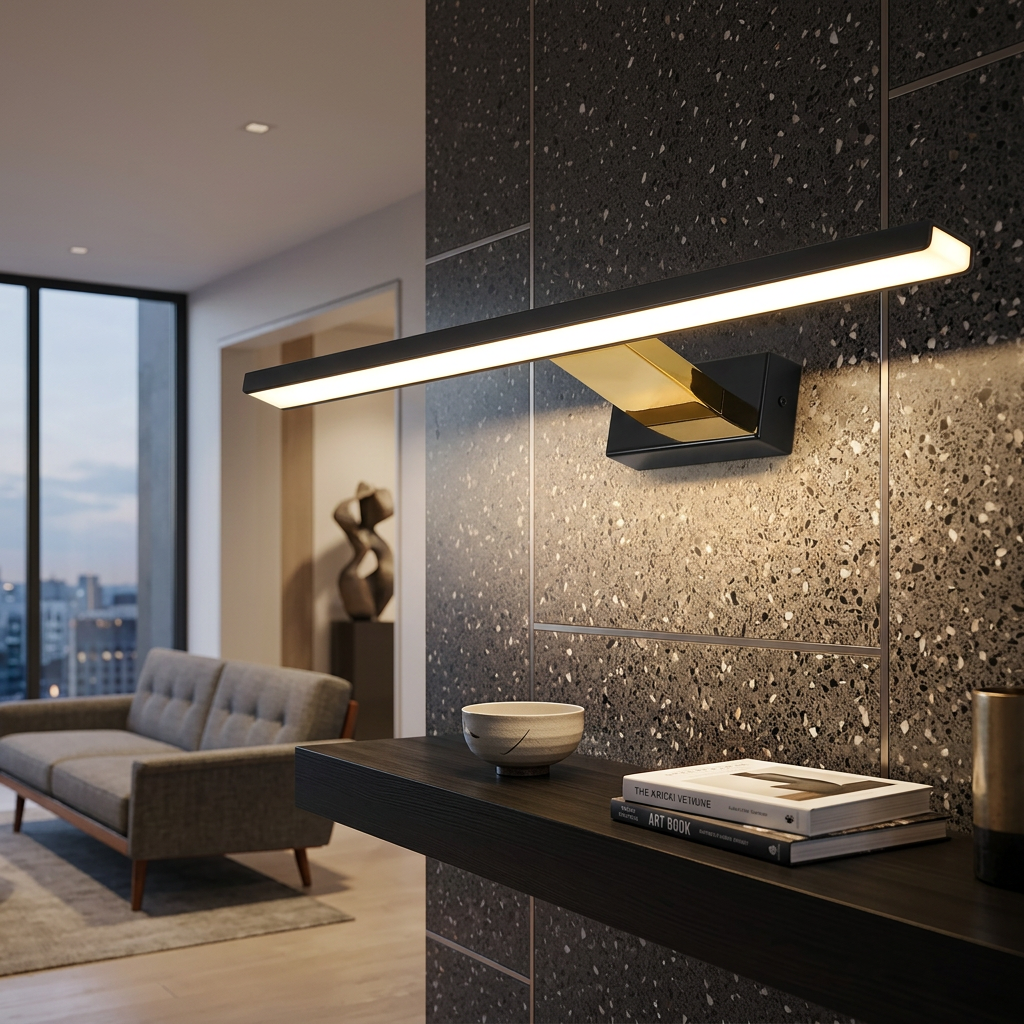 Aplica LED Perete Shine Black & Gold Premium IP44