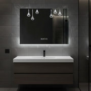 Oglinda LED VIONNA 80x60CM Touch 3 Lumini, Functie Dezaburire, Touch, Ceas