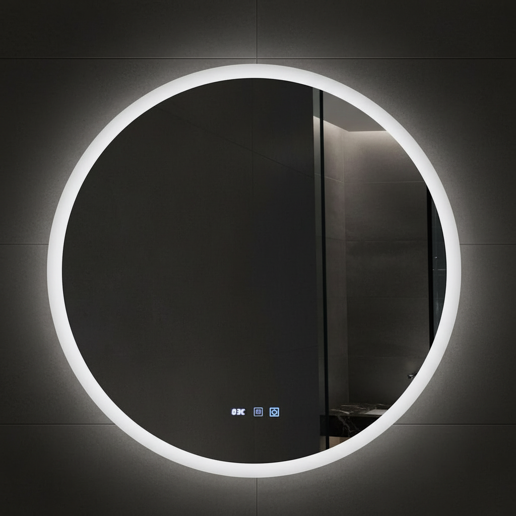 Oglinda LED VIONNA 80CM Functie Dezaburire, Ceas, Touch, 3 Lumini