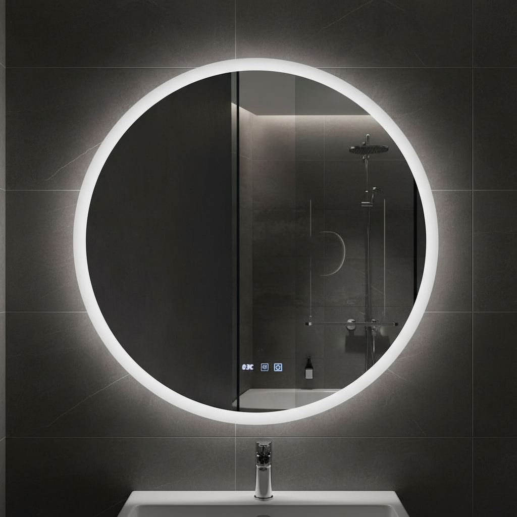 Oglinda LED VIONNA 80CM Functie Dezaburire, Ceas, Touch, 3 Lumini