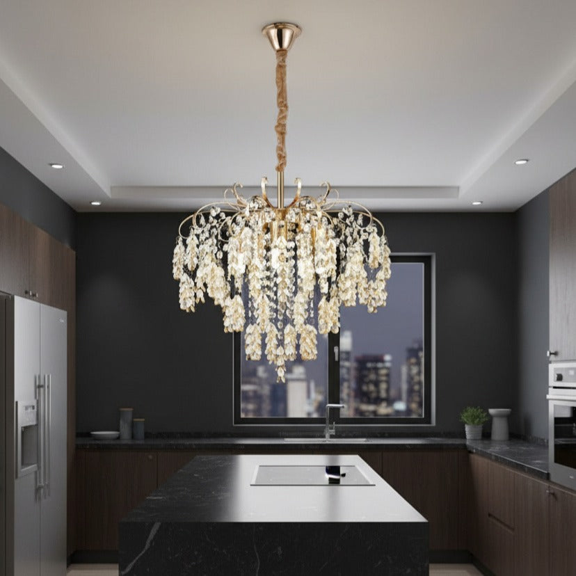 Candelabru Cristal MONCELO Gold ⌀50cm