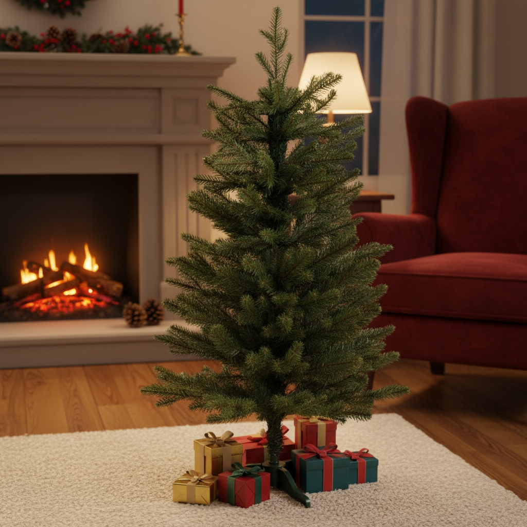 Brad Artificial de Craciun 3D Mini Elvetian H90xD50CM