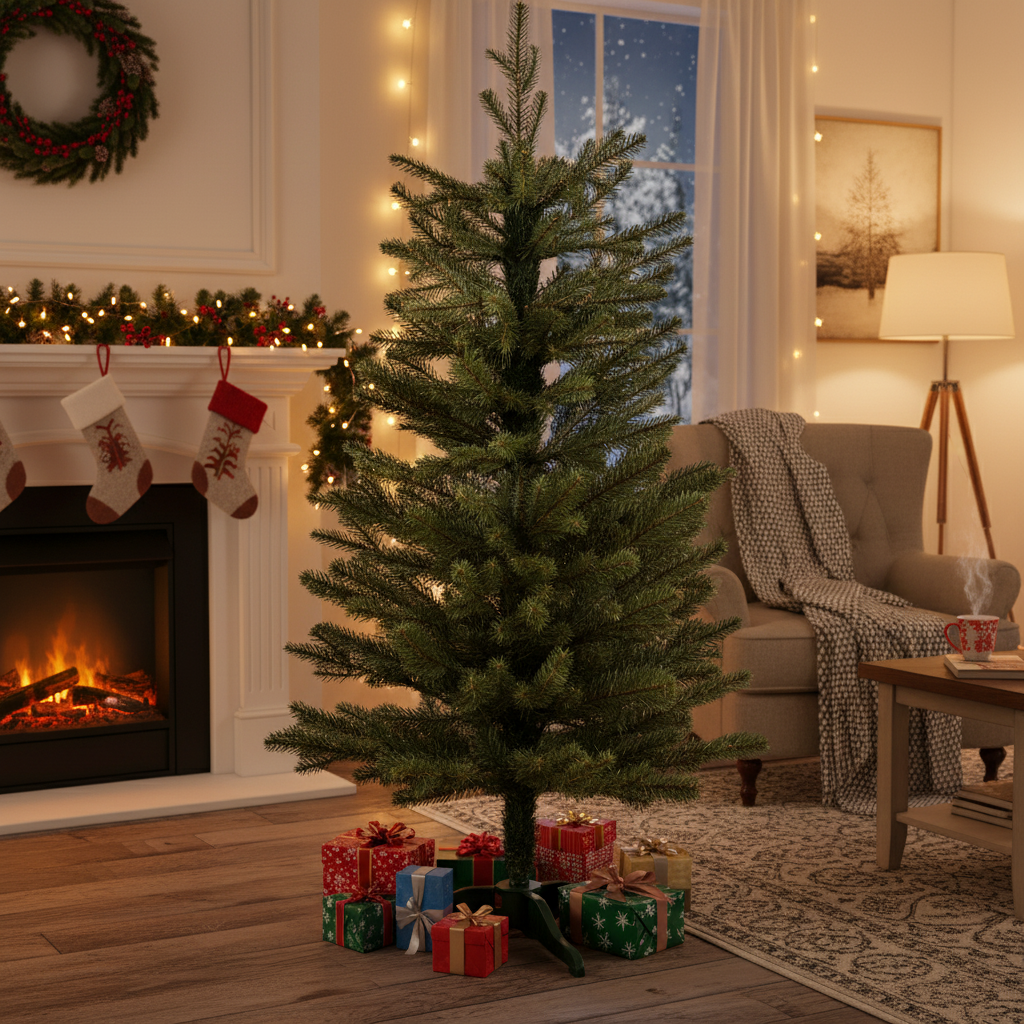 Brad Artificial de Craciun 3D Mini Elvetian H90xD50CM