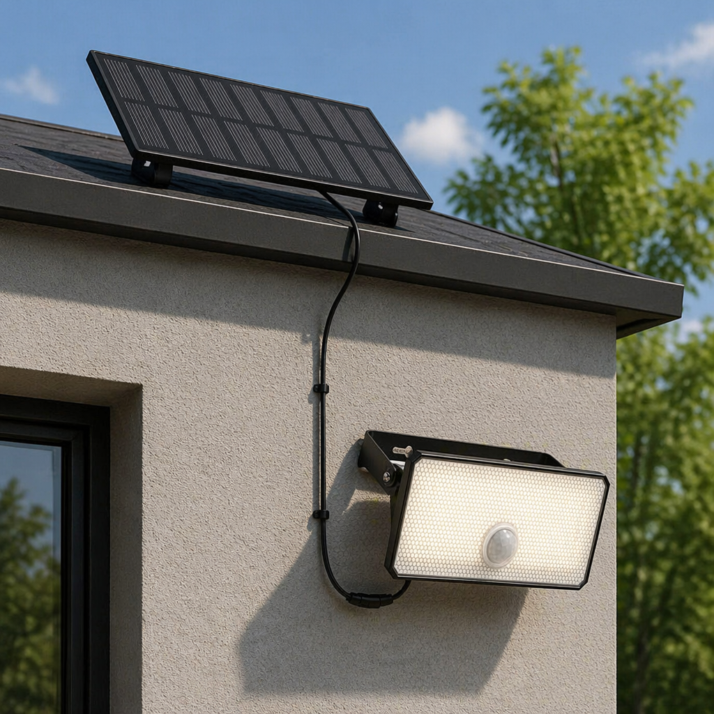 Aplica LED Solara Sunwave II Exterior Neagra cu Senzor
