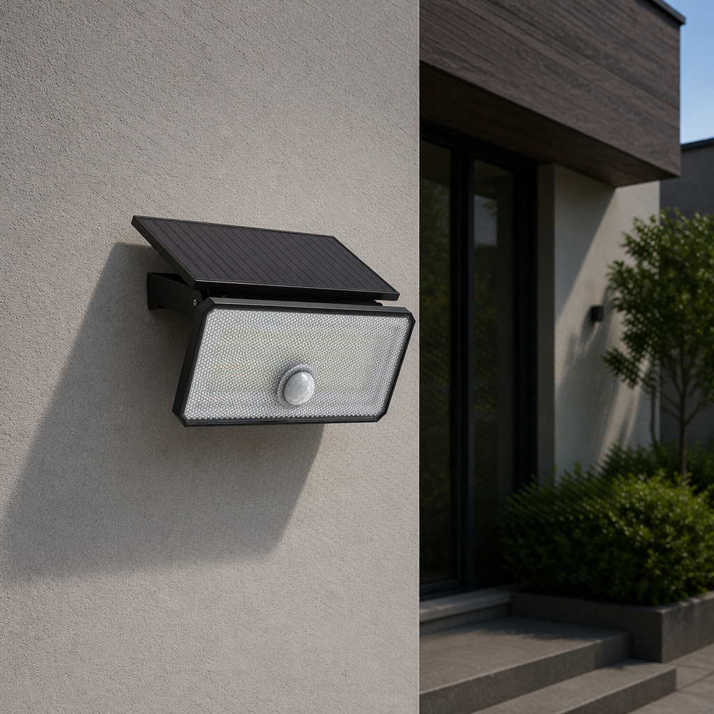 Aplica LED Solara Sunwave Exterior Neagra cu Senzor