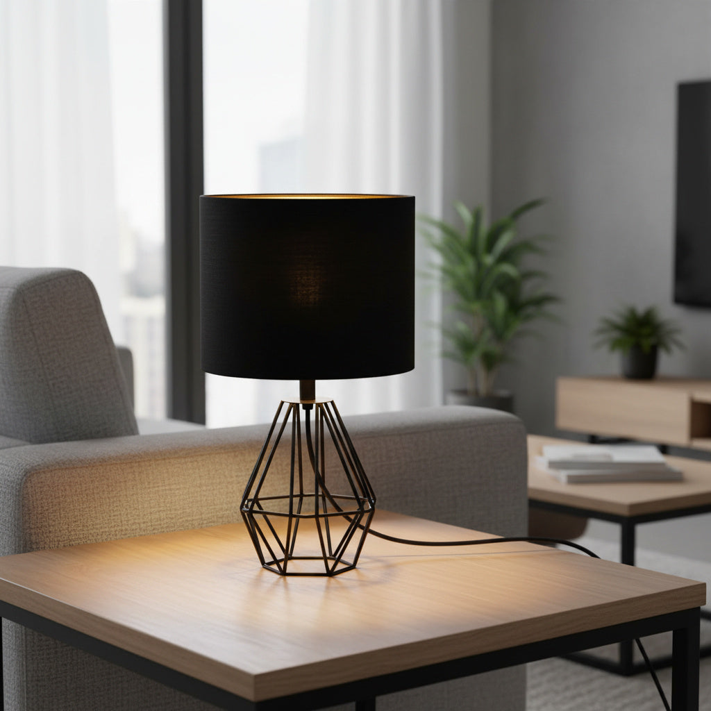 Veioza Decorativa MYNA Black 1xE14