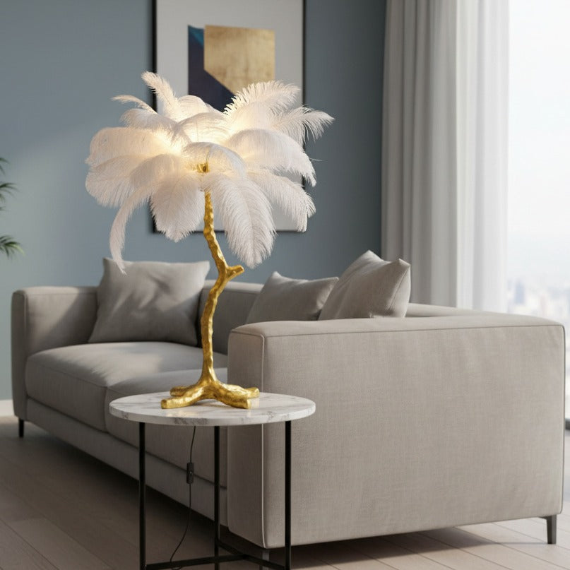 Veioza Luxury Peacock Gold & White 3xG9